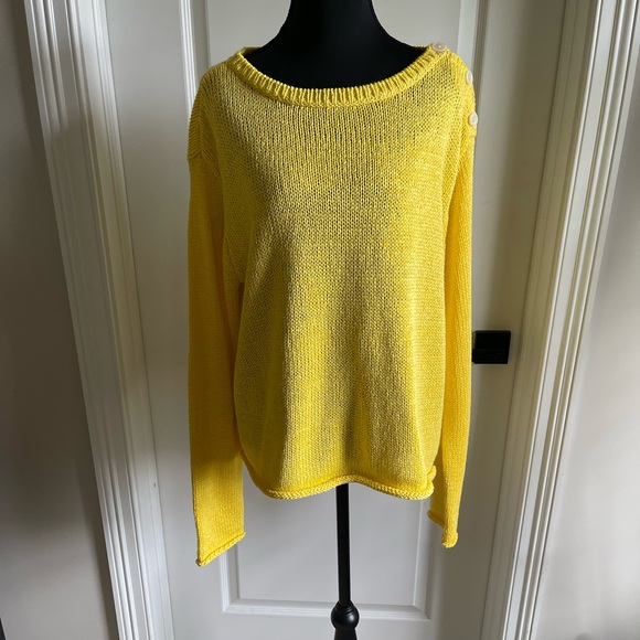 Ralph Lauren Sunny Yellow Scoop Neck Sweater - Picture 1 of 4
